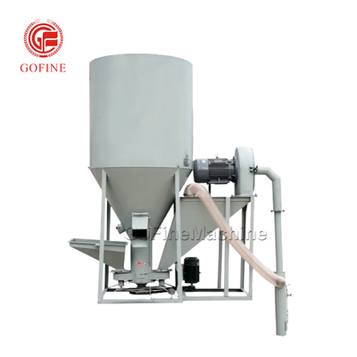 Dikey Kanatlı Yem Öğütücü Karıştırıcı 200kg / H Değirmen Mısır Yemi İşleme Tesisi